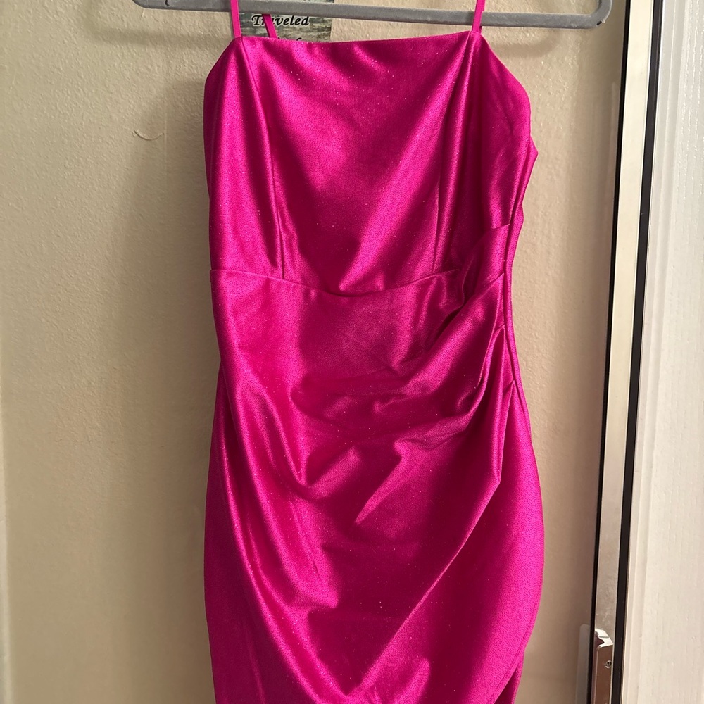 Vibrant Pink Spaghetti Strap Dress